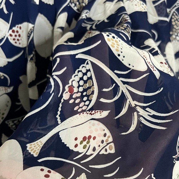 Old Navy Women's Blue & White Bird Pattern Sheer Circle, Skater Skirt S - Picture 9 of 11